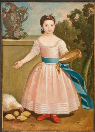 Ragazza che nutre i polli, c.1811-20 da English School
