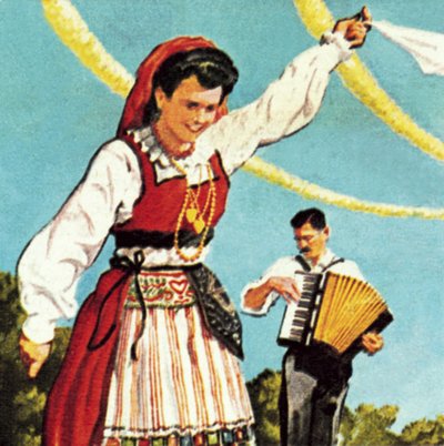 Ragazza in costume nazionale del Portogallo da English School