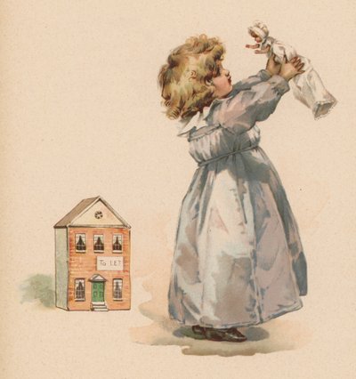 Ragazza con bambola (cromolitografia) da English School