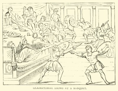 Spettacoli gladiatori a un banchetto da English School