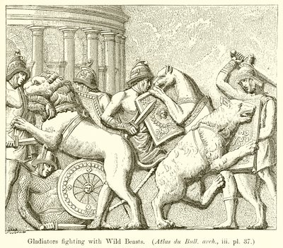 Gladiatori che combattono con bestie selvatiche (Atlas du Bull. arch., iii. pl. 37) da English School