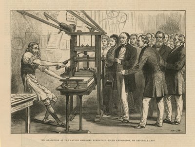 Gladstone alla mostra commemorativa di Caxton da English School