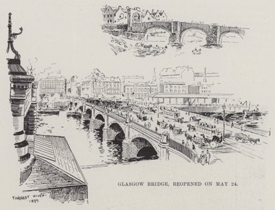 Ponte di Glasgow, riaperto il 24 maggio (incisione) da English School