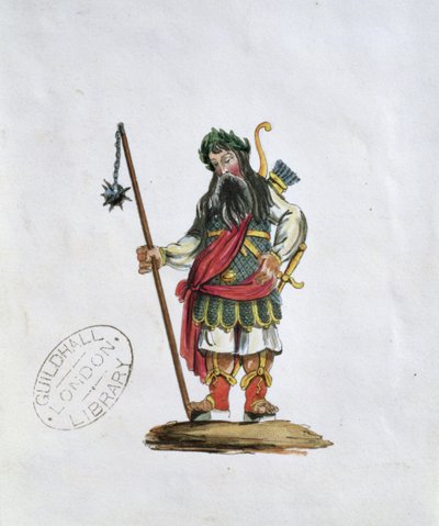 Gog, illustrazione di una delle statue dei giganti leggendari della Guildhall da English School
