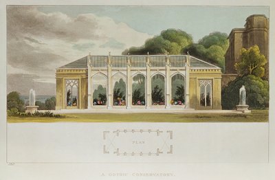 Conservatorio gotico, 1832 (incisione a colori) da English School