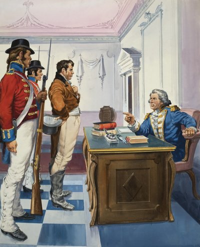 Il governatore Bligh del Nuovo Galles del Sud arresta John Macarthur da English School
