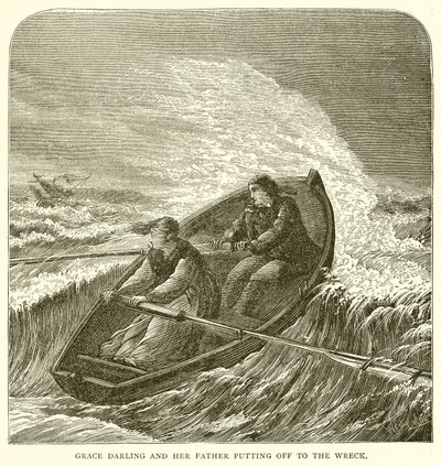 Grace Darling e suo padre partono per il relitto da English School