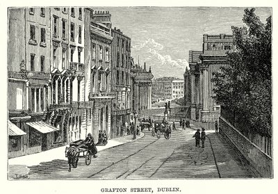 Grafton Street, Dublino (incisione) da English School