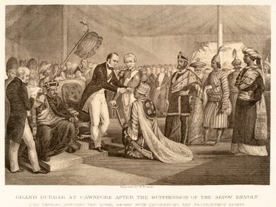 Grande Durbar a Cawnpore dopo la soppressione della rivolta dei Sepoy da English School