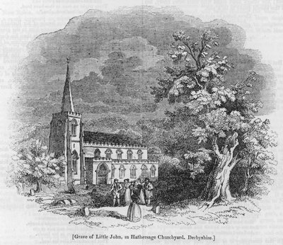 Tomba di Little John, nel cimitero della chiesa di Hathersage, Derbyshire da English School