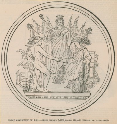 Grande Esposizione del 1851 - medaglia del premio (£100), assegnata a M Hippolyte Bonnardel da English School