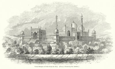 La Grande Moschea di Delhi da NE (incisione) da English School
