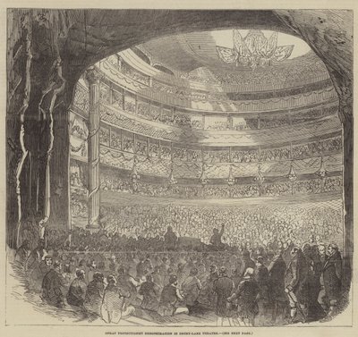 Grande dimostrazione protezionista al Drury-Lane Theatre da English School