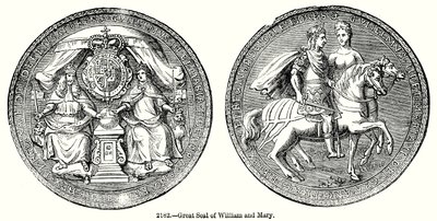 Grande sigillo di William e Mary (incisione) da English School