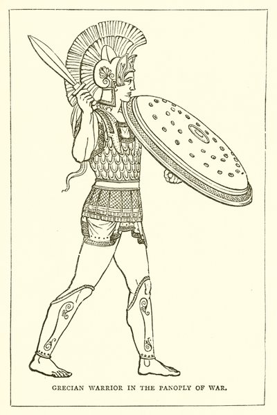 Guerriero greco in panoplia di guerra da English School