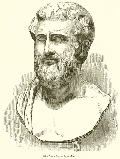 Busto greco di Sofocle da English School