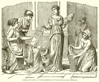 Donne greche nei lavori domestici da English School