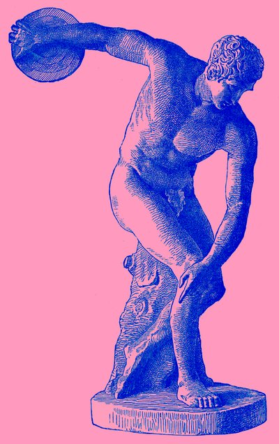 Atleta greco che lancia il disco, illustrazione da Cassells Illustrated Universal History di Edward Ollier, 1890 da English School