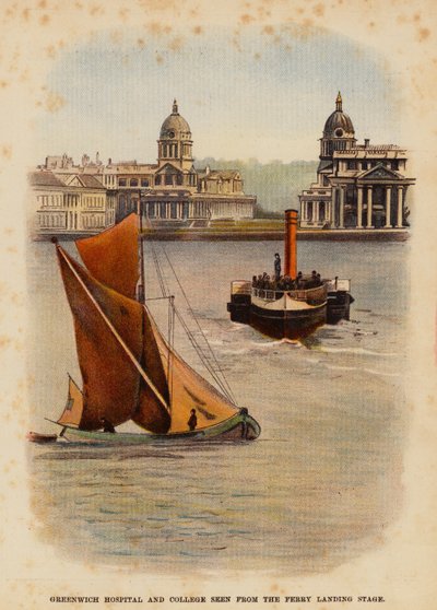 Ospedale e Collegio di Greenwich visti dal molo del traghetto da English School