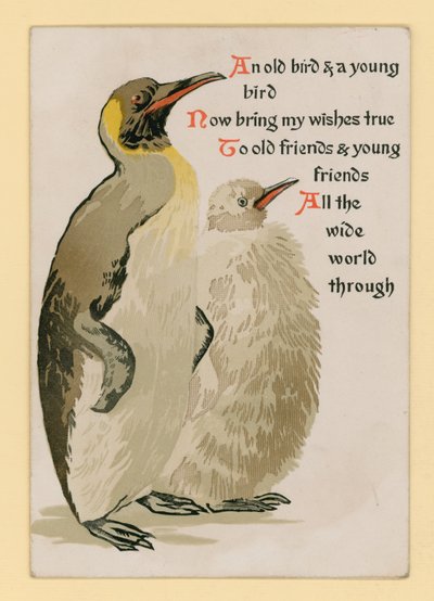Biglietto di auguri, con pinguini da English School