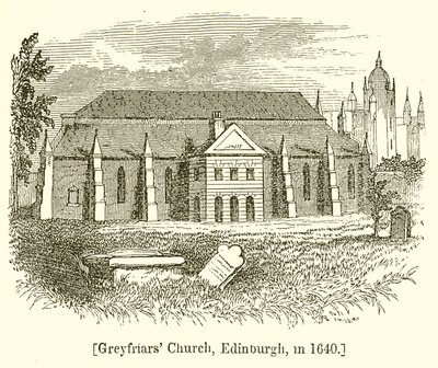 Chiesa di Greyfriars, Edimburgo, nel 1640 da English School