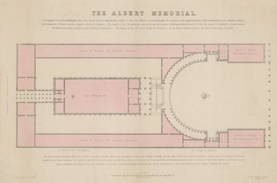 Piano del terreno del Memoriale di Albert, come proposto a Burlington House da English School