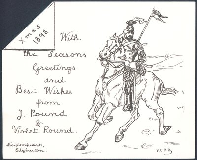 Guardia a cavallo, cartolina di Natale da English School