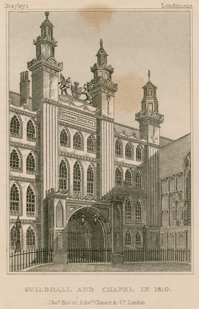 Guildhall e Cappella, Londra, nel 1810 da English School