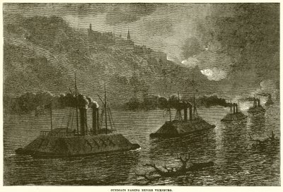 Cannoniera che passa davanti a Vicksburg da English School