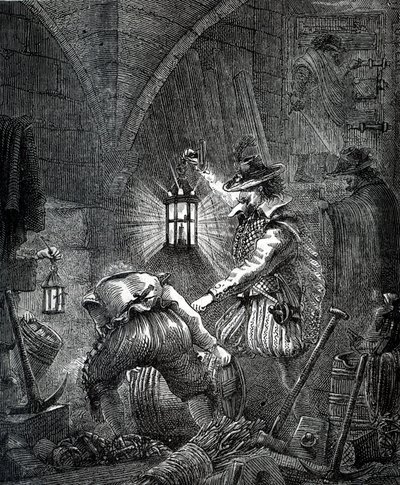 Congiura delle polveri: cospirazione dei cattolici (incisione) da English School