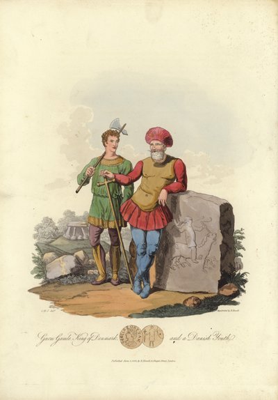 Gurm Gamle, re di Danimarca, e un giovane danese da English School