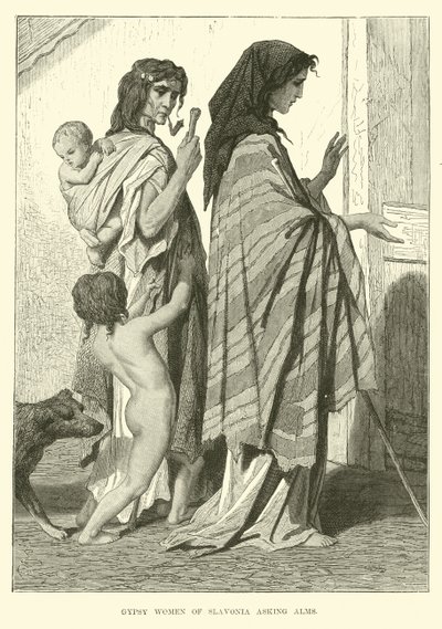 Donne zingare di Slavonia che chiedono l