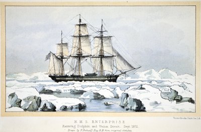 HMS Enterprise che entra nello Stretto di Dolphin e Union, settembre 1852 da English School