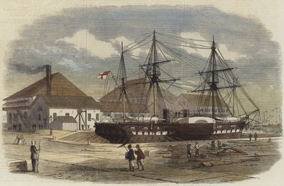 HMS Leopard in bacino a Shanghai da English School