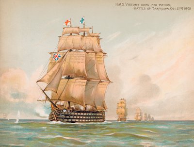 HMS Victory alla Battaglia di Trafalgar da English School