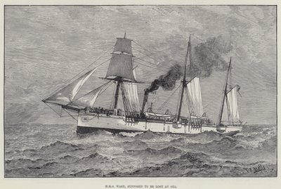 HMS Wasp, supposta persa in mare (incisione) da English School