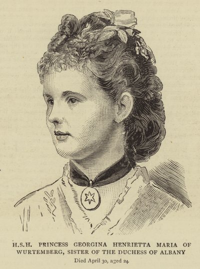 HSH Principessa Georgina Henrietta Maria di Wurtemberg, Sorella della Duchessa di Albany da English School