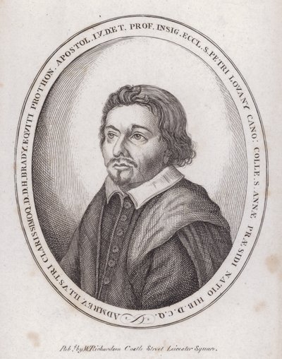 H Brady, editore inglese di un libro sul diritto canonico alla fine del XVII secolo (incisione) da English School