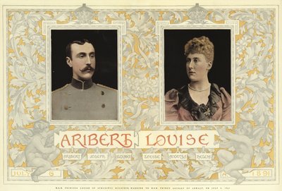 S.A.R. Principessa Luisa di Schleswig Holstein, Sposata con S.A.S. Principe Aribert di Anhalt, il 6 Luglio 1891 da English School