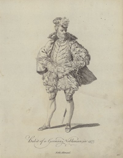 Abito di un nobile tedesco nel 1577 (incisione) da English School