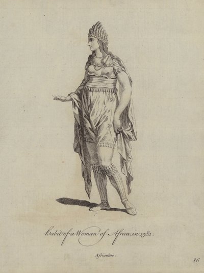 Abito di una donna africana nel 1581 da English School