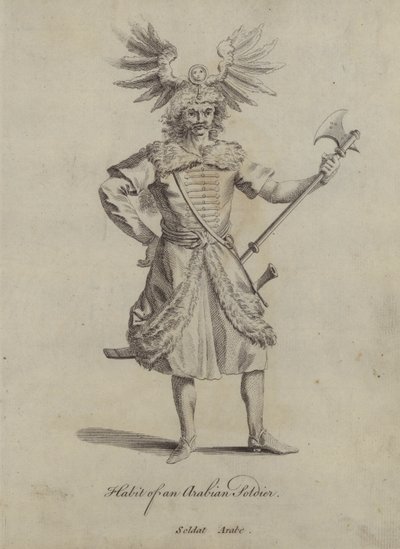 Abito di un soldato arabo (incisione) da English School
