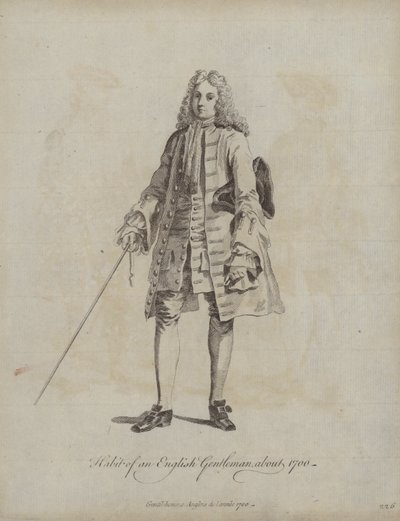 Abito di un gentiluomo inglese intorno al 1700 da English School