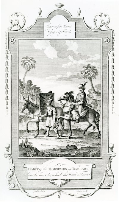 Abito dei cavalieri in Barberia, illustrazione tratta da Moores Voyages and Travels da English School