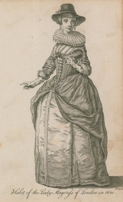 Abito della Lady Mayoress di Londra nel 1640 da English School