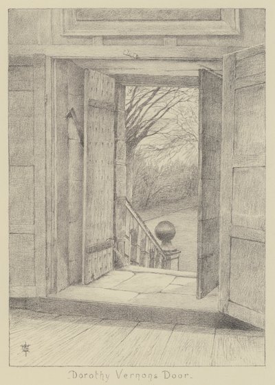 Haddon Hall, Porta di Dorothy Vernon (litografia) da English School