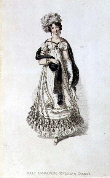 Abito da sera per mezzo lutto, tavola di moda da Ackermann