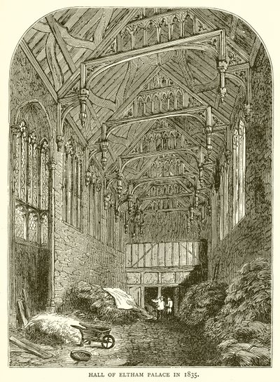Sala del Palazzo di Eltham nel 1835 da English School
