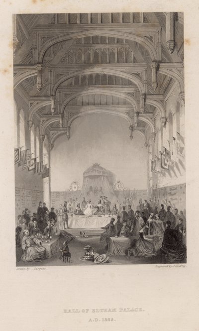 Sala del Palazzo di Eltham nel 1365 da English School