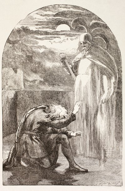 Amleto vede il fantasma, lo spirito di suo padre, da 